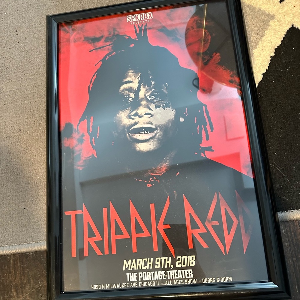 Trippie Redd concert poster framed 13x19 inches.